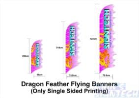 dimension for Dragon Feather Flying Banners