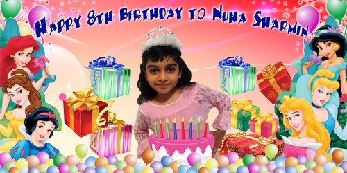 Princess Jasmin Birthday Banner Singapore