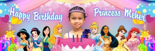 Princess Jasmin Birthday Banner Singapore