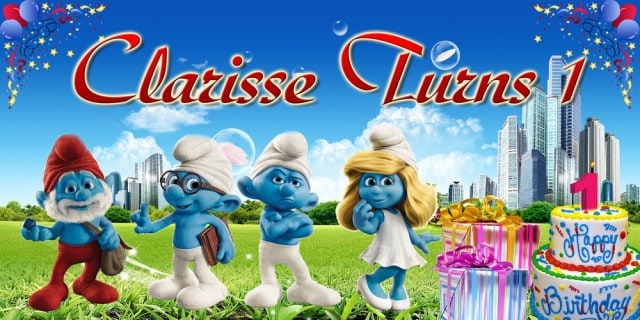 Smurf Birthday Banner Singapore
