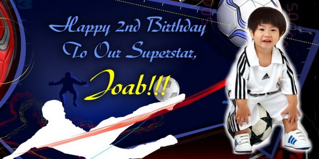 1_6m x 0_8m SOCCER BANNER SINGAPORE Birthday Banner on Soccer design