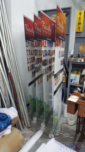 33″ x 78″ Pull up banners for NUS - side view