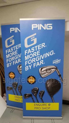 0.85 x 2m roll up banner - PING GOLF