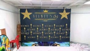 3 x 2.5m fabric banner for 21st birdthay banner