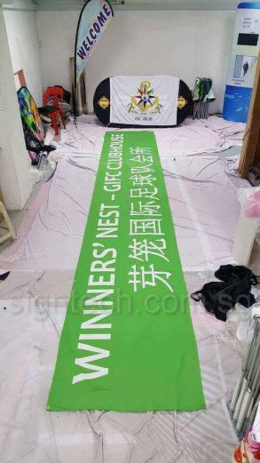 Cloth banner for soccer club
