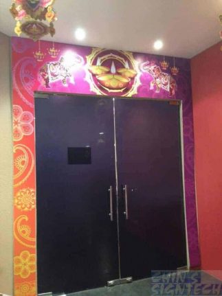 Door entrance with deepavali design
