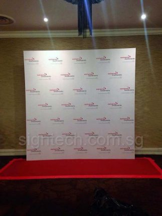 disposable foam board backdrop with step and repeat logo
