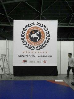 Standing backdrop made from wooden structure