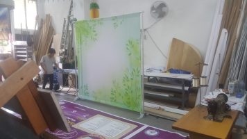 Portable Backdrop with Fabric Banner