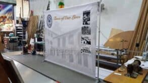 3x2.4m PVC banner on Telescopic Backdrop