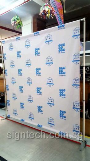 Portable Telescopic Backdrop with PVC banner