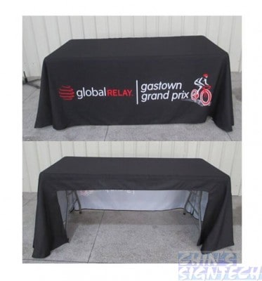 Trade Show Table Cloth – 3 sided covers ( Open Back 10cm )