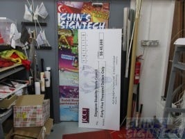 1.7m x 0.72m mock cheque for SDSC