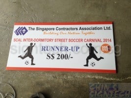 Foam board voucher prize giving