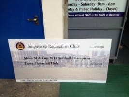 Giant mock cheque