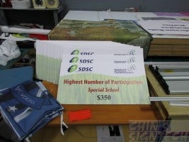 Mini Foam boards cheques