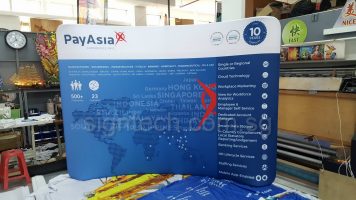 3 x 2.25m Tension fabric display - curve