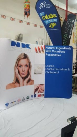 3x 2.25m Tension Fabric Display for trade show