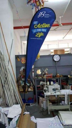 4.6m tall teardrop banners for health promotion board