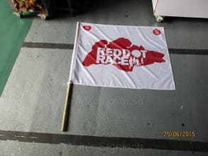 Reddot Race Flag with wooden pole