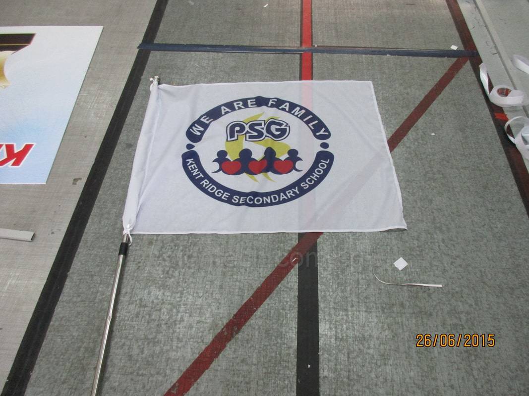 School Flag With Aluminum Telescopic Pole