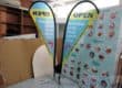 2.2m Small size Teardrop flying banner Single sided printing on 110 gsm for Vehicle Workshop