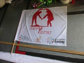 flag with 1.2 meter wooden pole