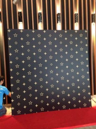 Step and repeat photo booth backdrop