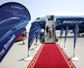 Teardrop Flags at Airport for welcome purpose