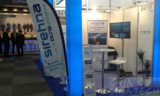 Teardrop banner at exhibition booth