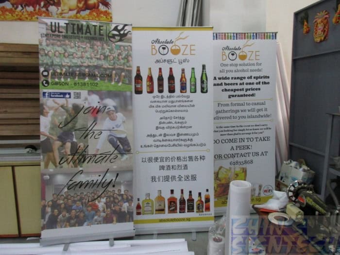 roll up banners with contact and website address