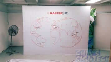 Fabric Pop Out Display - MAPFRE - Straight 3 x 2.25m