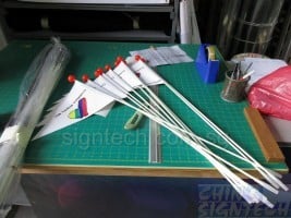 bicycle safety flags with red ball