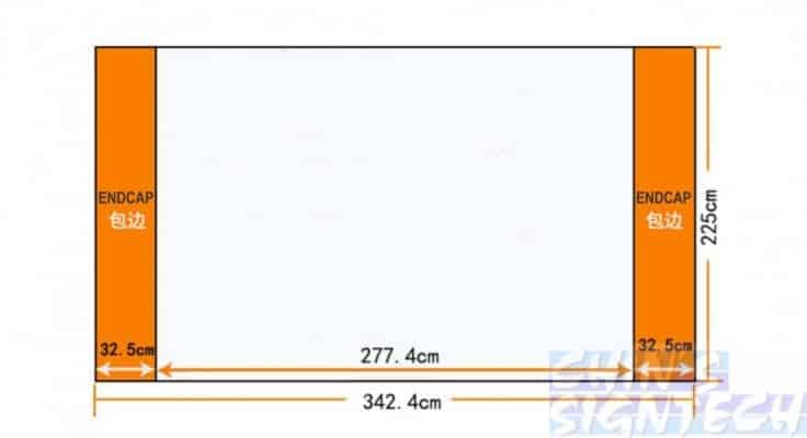 10ft Velcro Fabric Curved diamension