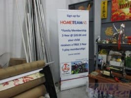 2 x 0.85m Pull up banner for Home Team NS