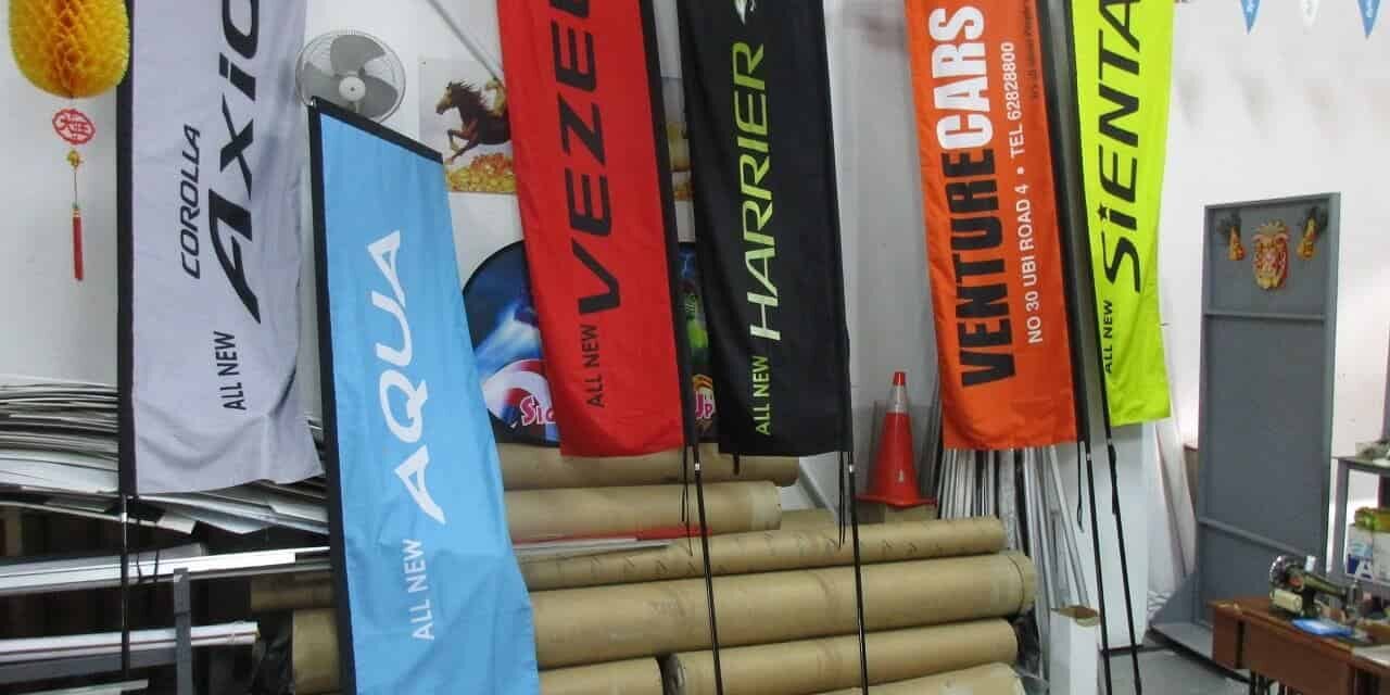 6 Colour medium size rectangle block flags
