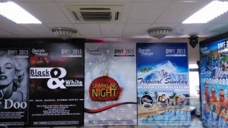 8 x 5ft Photo Booth backdrop for dancing with friends for their event salsainsingapore.com