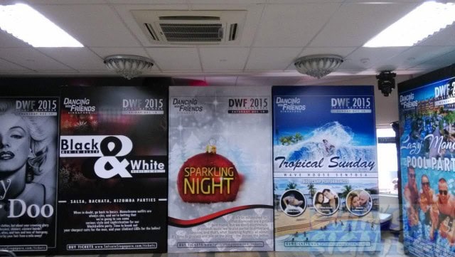 8 x 5ft Photo Booth backdrop for dancing with friends for their event salsainsingapore.com