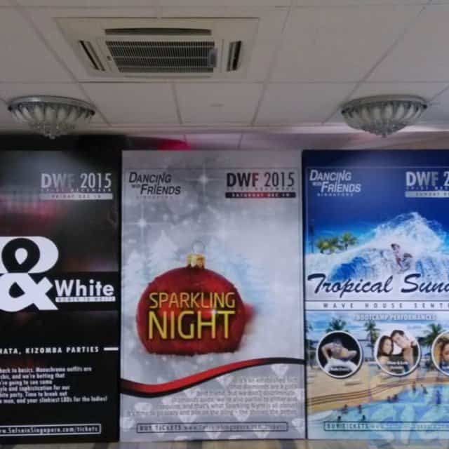 8 x 5ft Photo Booth backdrop for dancing with friends for their event salsainsingapore.com