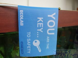 ECOLAB Table flags for Safety awareness Campaign on 110 gsm polyester flag