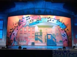 Fabric stage backdrop at oversea
