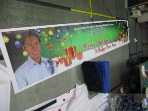 PVC banner for Siglap Christmas greetings