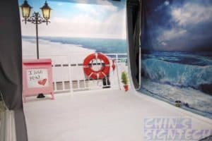 photography studio with beach background
