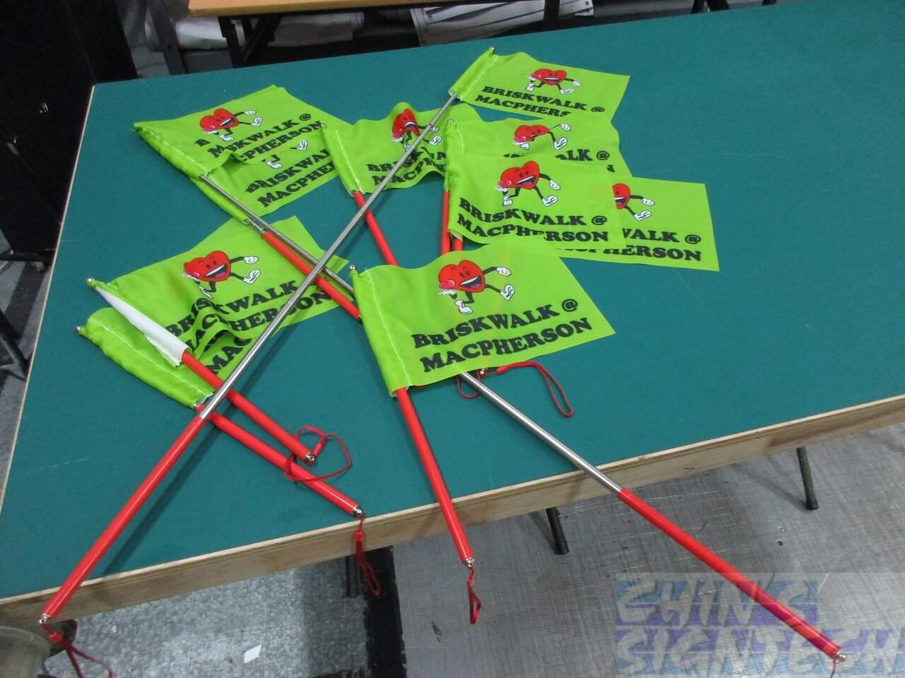 telescopic tour guide flag on polyester flag material