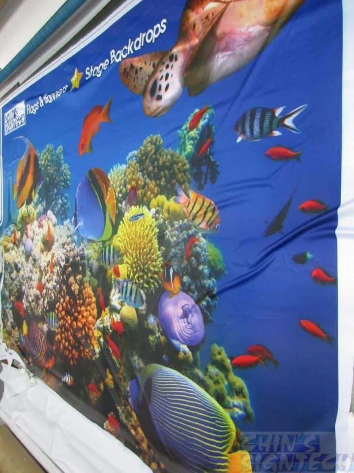 16 x 10ft Fabric printing on underwater world with fish (2)