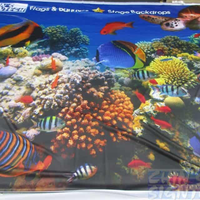 16 x 10ft Fabric printing on underwater world with fish 16 x 10ft Fabric printing on underwater world with fish