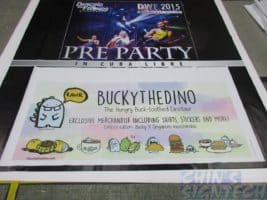8 x 5ft PVC banner printing for dancing with friends Photo Booth backdrop and Bucky the Dino