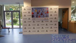 Backdrop for Nanyang poly MOU and opening ceremony of Bodywatch Gym with hang poster