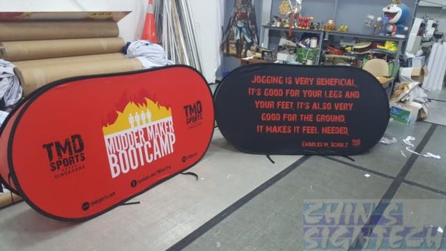 2 Pop out A frame banners c- Orange and Black