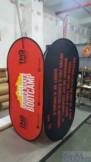 2 Pop out A frame banners combine to form vertical 4 sides